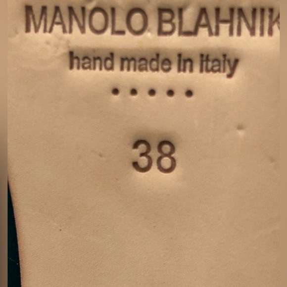 Manolo Blahnik Jewel Buckle Satin Flats Size 38 - Picture 3 of 3